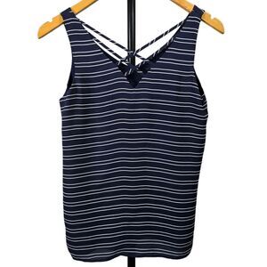 Maurices Blue and White Fitted Tank Top